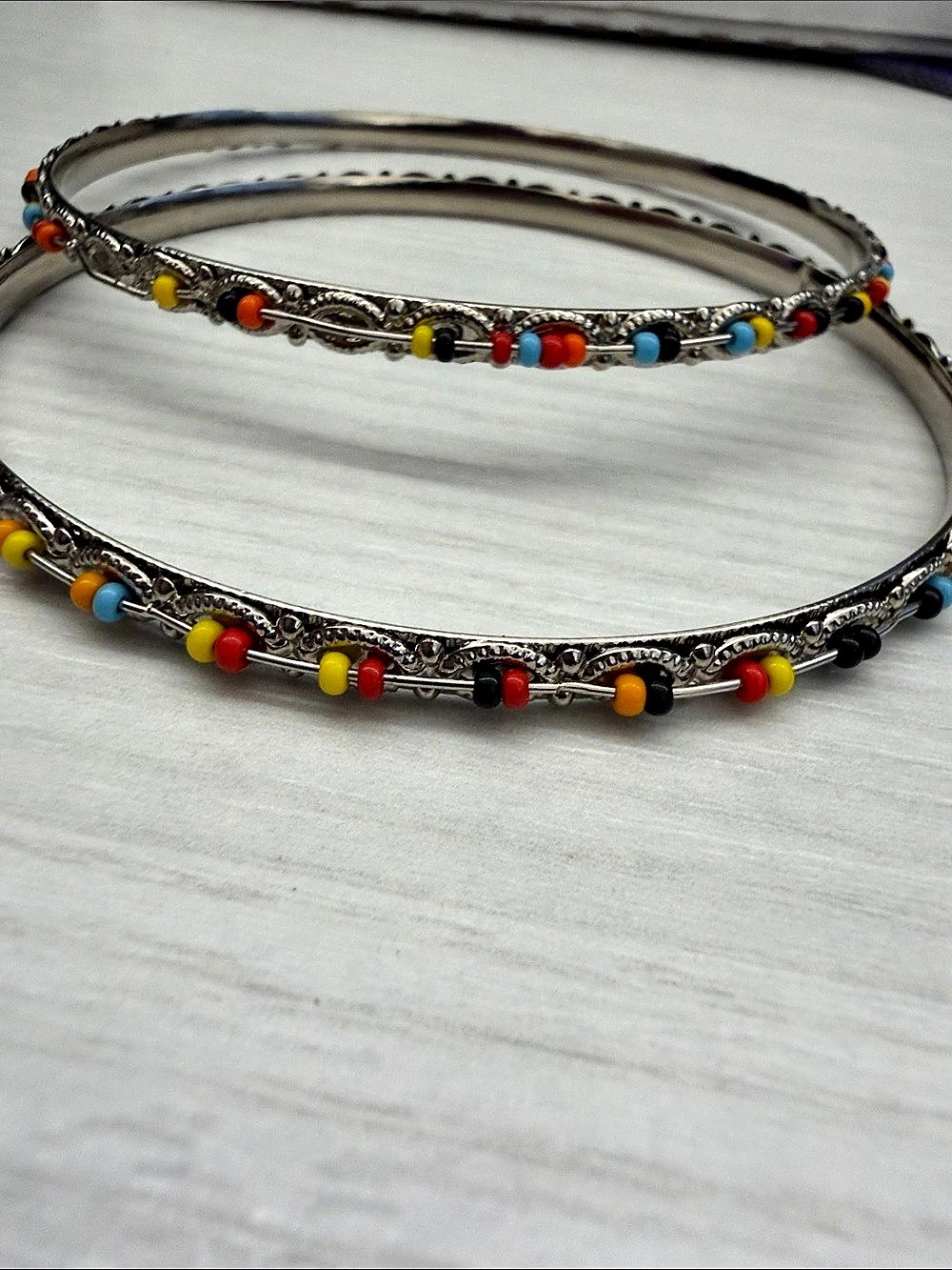 Colorful Beaded Silver-Tone Bracelet Set - Picture 4 of 6